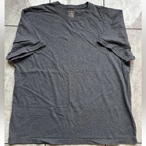 LL Bean Mens Gray Carefree Unshrinkable Traditional Fit Short Sleeve T-Shirt XL
